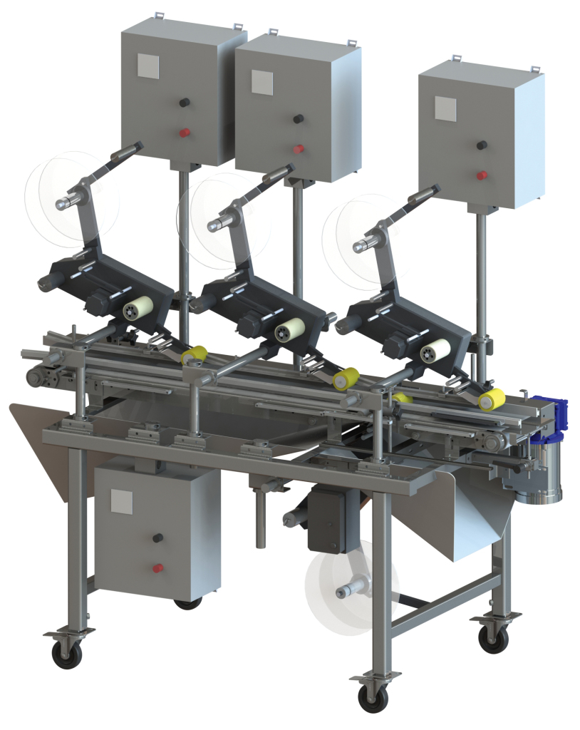 Double Belt Labeling Conveyor CLABD 4 HEADS